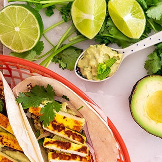 Quinoa Tacos mit Kurkuma-Halloumi Quinoa Tacos mit Kurkuma-Halloumi