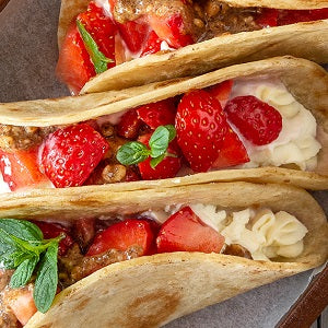 Süße vegetarische Erdbeer-Tacos Süße vegetarische Erdbeer-Tacos