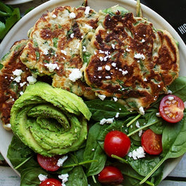 Pfannkuchen mit Spinat und Feta