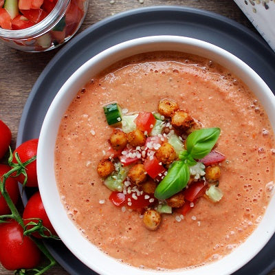 Spanische Tomatensuppe - kalt serviert