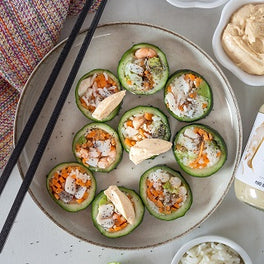 Sushi-Rollen aus Gurke