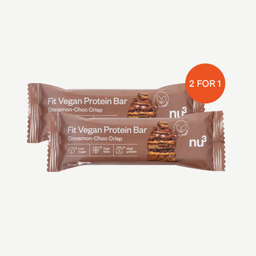 2x nu3 Fit Vegan Protein Bar Cinnamon Choc Crisp