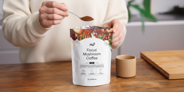 nu3 Focus Mushroom Coffee wird zubereitet