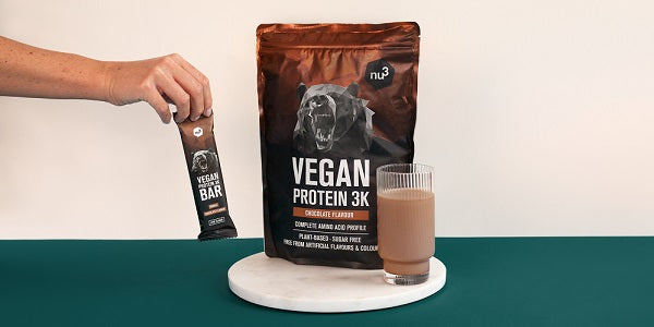 nu3 Vegan Protein 3K Schoko Shake plus Vegan 3K Bar
