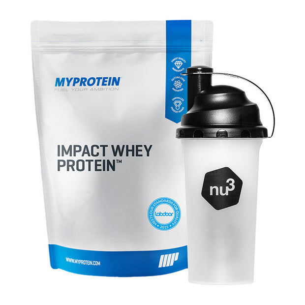 MyProtein Impact Whey Protein Vanilla, Pulver + nu3 Shaker